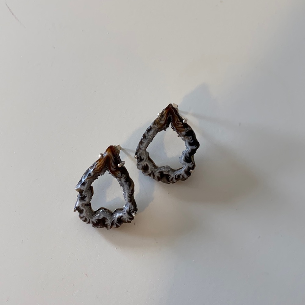 Real amethyst and silver earrings